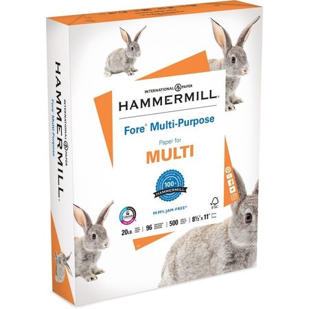 HAMMERMILL Hammermill Printer Paper, 20lb Fore Multipurpose, 96 Bright, 8.5x11, 1 Ream, 500 Sheets HAM103267RM